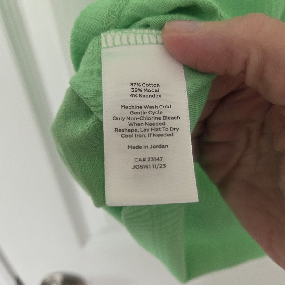 Talbots Ribbed Green Lace Trimmed Top - Picture 5 of 5